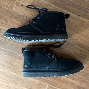 UGG Black Suede Lace-Up Ankle Boots Size 8